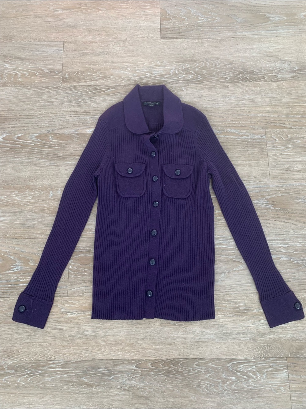 Banana Republic Extra Fine Merino Purple Button-Front Cardigan Sweater Size S